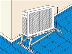 鹿児島市エアコン工事・エアコン屋根置き